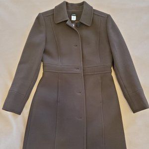 J. CREW LADY DAY COAT PETITE SIZE 6 COLOR BROWN
